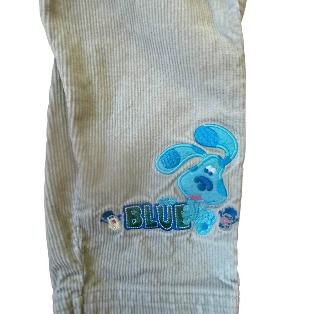 Vintage Blue's Clues Corduroy‎ Overalls Set Toddler Size 4 Nickelodeon Y2K